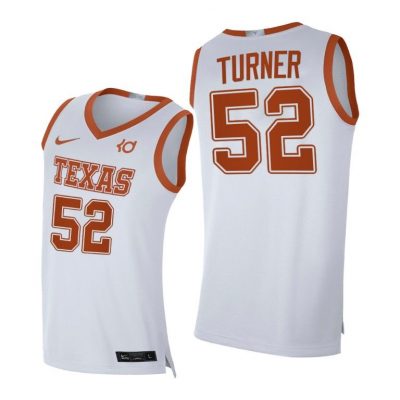 Men Texas Longhorns Myles Turner #52 White Alumni Player Jersey