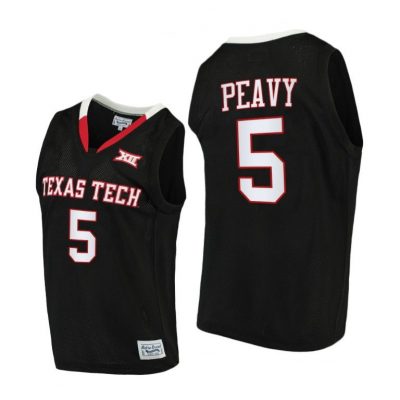 Men Texas Tech Red Raiders Micah Peavy #5 Black Alumni Limited 2020-21 Jersey