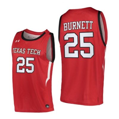 Men Texas Tech Red Raiders Nimari Burnett #25 Red Alternate 2020-21 Jersey