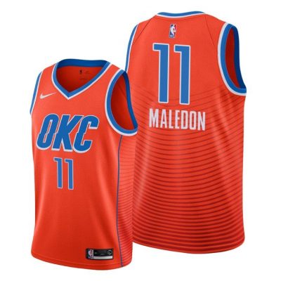 Men Theo Maledon Oklahoma City Thunder 2020-21 Statement Jersey - Orange