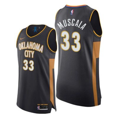 Men Thunder #33 Mike Muscala Charcoal 2020-21 City Jersey