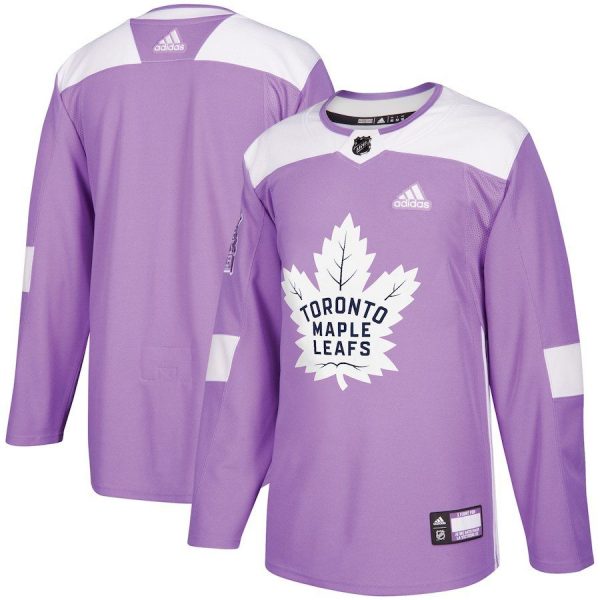Men Toronto Maple Leafs Purple 2018 Hockey Fights Cancer Blank Practice Jersey