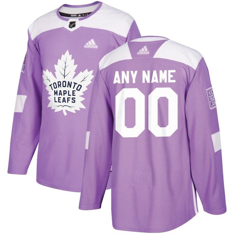 Men Toronto Maple Leafs Purple 2018 Hockey Fights Cancer Custom Practice Jersey