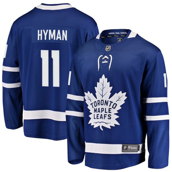 Men Toronto Maple Leafs Zach Hyman Blue Breakaway Player Jersey