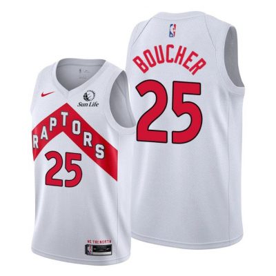 Men Toronto Raptors #25 Chris Boucher White 2020-21 Association Edition Jersey BOUCHER