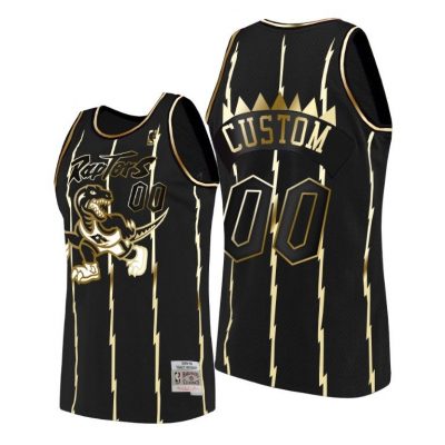 Men Toronto Raptors Black Custom #00 Golden Edition Jersey Men