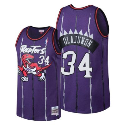 Men Toronto Raptors Hakeem Olajuwon Purple 1998-99 Hardwood Classics Jersey