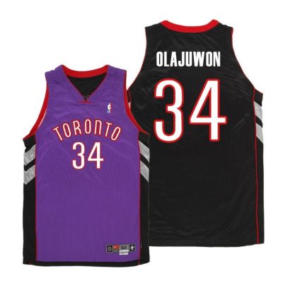 Men Toronto Raptors Hakeem Olajuwon Purple 2001-02 Throwback Jersey