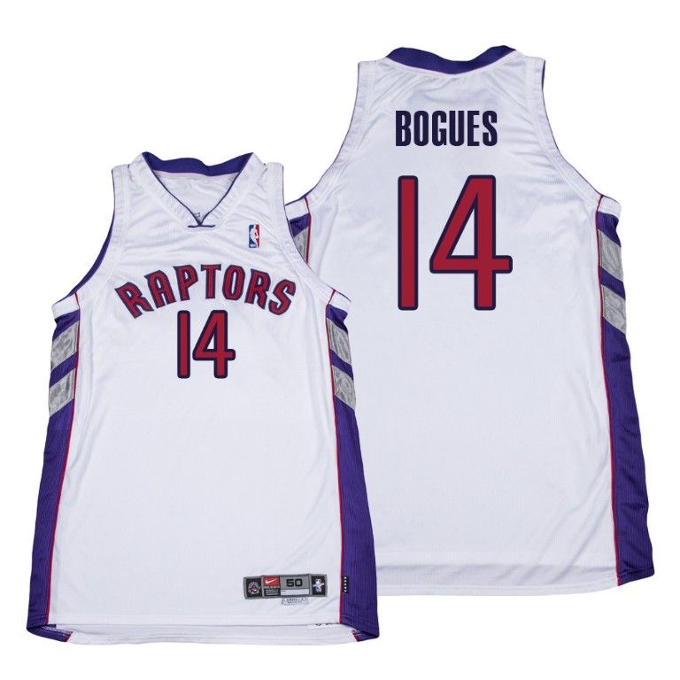 Men Toronto Raptors Muggsy Bogues White 1999-2001 Throwback Jersey