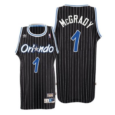 Men Tracy Mcgrady #1 Orlando Magic Throwback Black Jersey