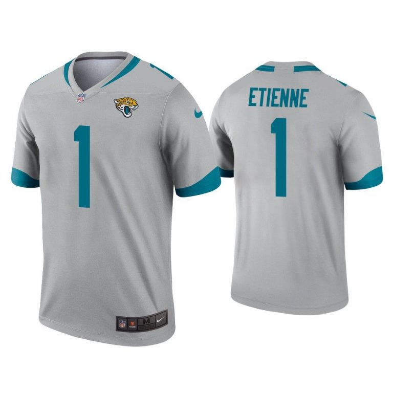 Men Travis Etienne Jacksonville Jaguars Silver Inverted Legend Jersey