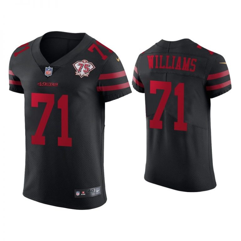 Men Trent Williams San Francisco 49ers Black 75th Anniversary Jersey