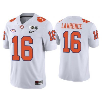 Men Trevor Lawrence Clemson Tigers White College Football Playoff Game Jersey