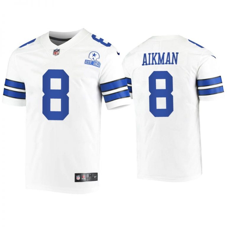 Men Troy Aikman Dallas Cowboys White 60th Season Vintage Jersey