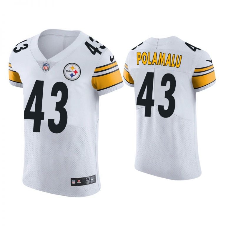 Men Troy Polamalu Pittsburgh Steelers White Vapor Elite Jersey