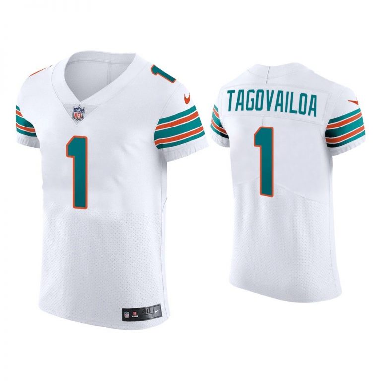 Men Tua Tagovailoa Miami Dolphins White Vapor Elite Jersey