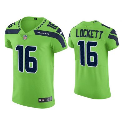 Men Tyler Lockett Seattle Seahawks Neon Green Vapor Elite Jersey