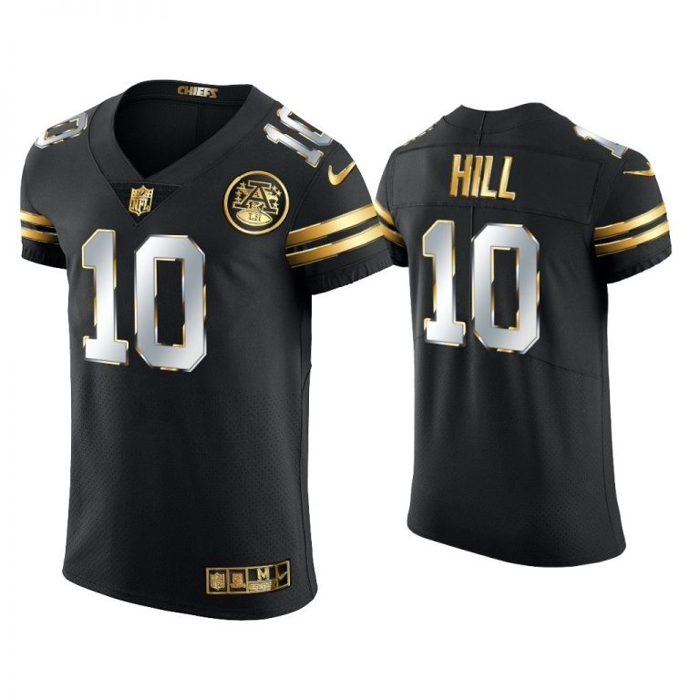 Men Tyreek Hill Kansas City Chiefs Black Golden Edition Elite Jersey