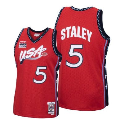 Men USA Basketball #5 Dawn Staley Red 1996 Dream Team Jersey