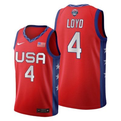 Men USA National Team #4 Jewell Loyd Red 2020 Tokyo Olympics Jersey