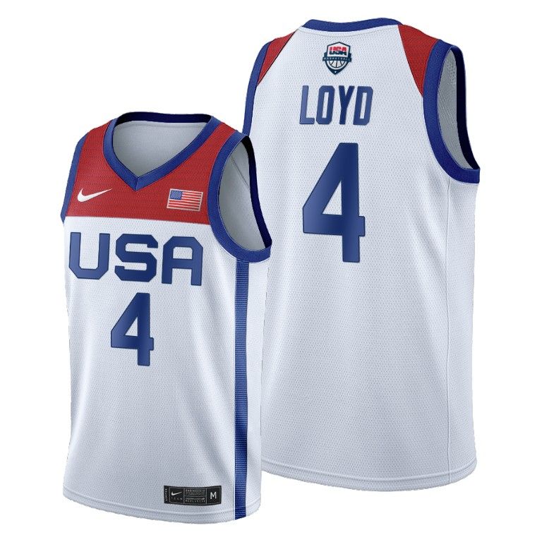 Men USA National Team #4 Jewell Loyd White 2020 Tokyo Olympics Jersey