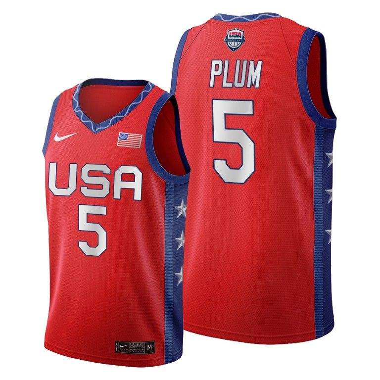 Men Usa National Team 5 Kelsey Plum Red 2020 Tokyo Olympics Jersey