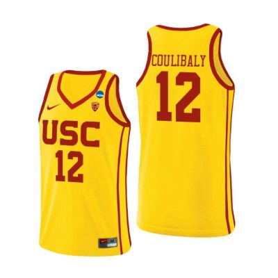 Men USC Trojans 2021 March Madness Sweet 16 Boubacar Coulibaly Yellow Alternate Jersey
