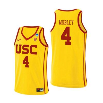 Men USC Trojans 2021 March Madness Sweet 16 Evan Mobley Yellow Alternate Jersey