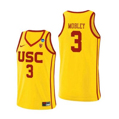 Men USC Trojans 2021 March Madness Sweet 16 Isaiah Mobley Yellow Alternate Jersey