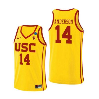 Men USC Trojans 2021 March Madness Sweet 16 McKay Anderson Yellow Alternate Jersey