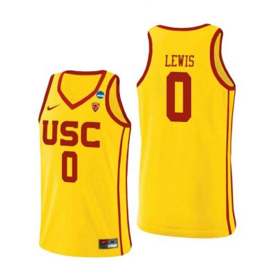 Men USC Trojans 2021 March Madness Sweet 16 Talin Lewis Yellow Alternate Jersey