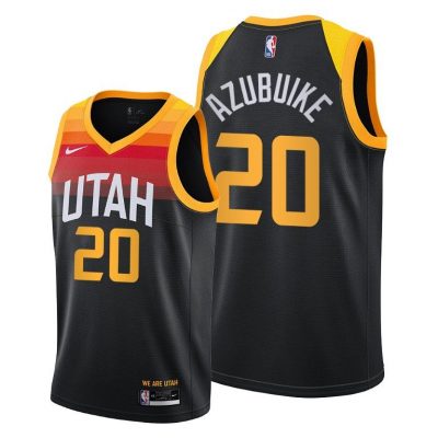Men Utah Jazz #20 Udoka Azubuike Black 2020-21 City Jersey 2020 NBA Draft