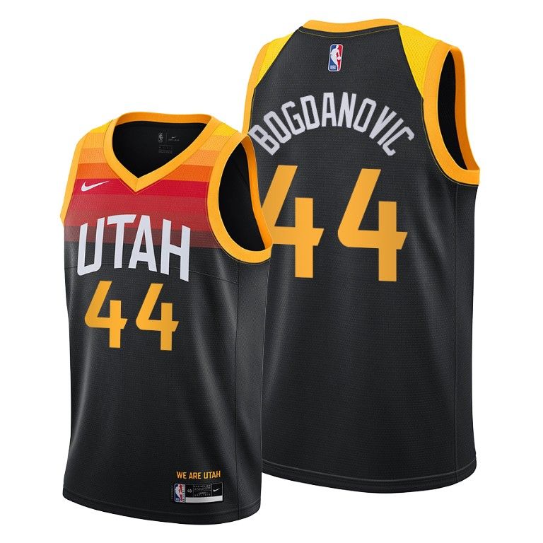 Men Utah Jazz #44 Bojan Bogdanovic Black 2020-21 City Jersey New Uniform