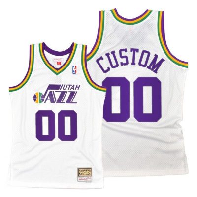 Men Utah Jazz Custom Hwc 80S White Jersey