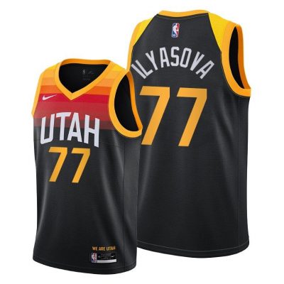 Men Utah Jazz Ersan Ilyasova 2020-21 Black City Edition Jersey
