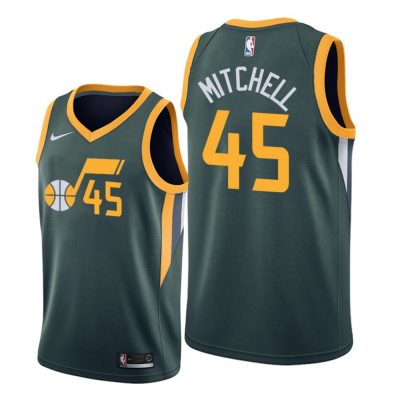 Men Utah Jazz Green Donovan Mitchell #45 Earned Edition Jersey