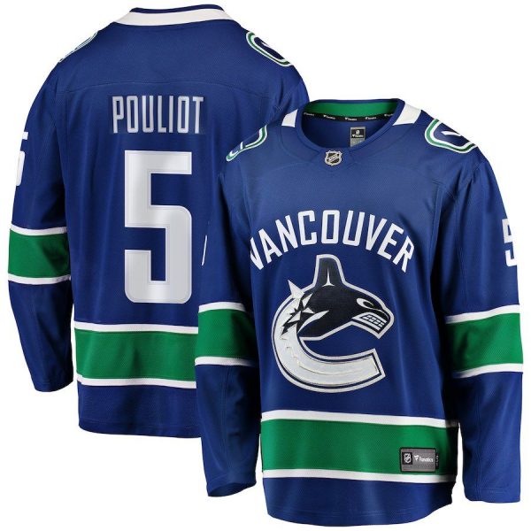 Men Vancouver Canucks Derrick Pouliot Blue Breakaway Player Jersey