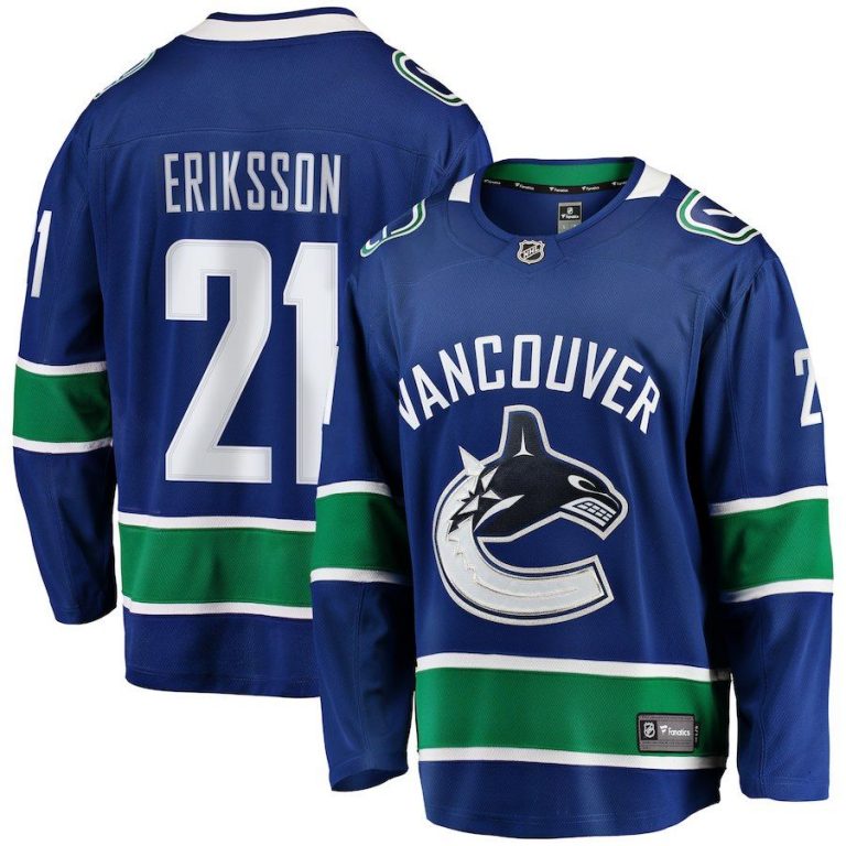 Men Vancouver Canucks Loui Eriksson Blue Breakaway Player Jersey