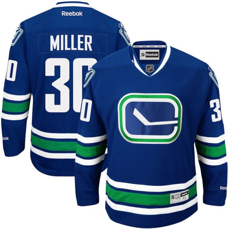 Men Vancouver Canucks Ryan Miller Reebok Blue Alternate Premier Jersey