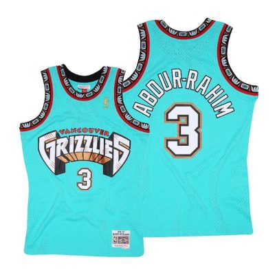 Men Vancouver Grizzlies Shareef Abdur-Rahim #3 Throwback Hardwood Classics Teal Jersey