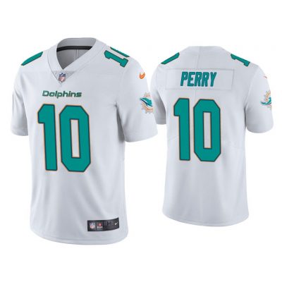 Men Vapor Limited Malcolm Perry Dolphins White Jersey