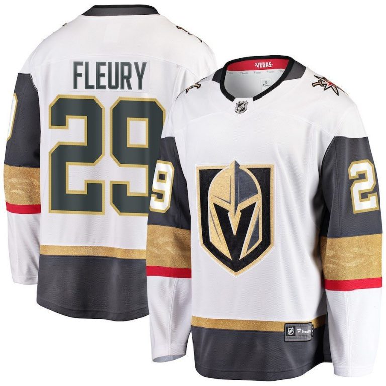 Men Vegas Golden Knights Marc-Andre Fleury White Away Breakaway Player Jersey