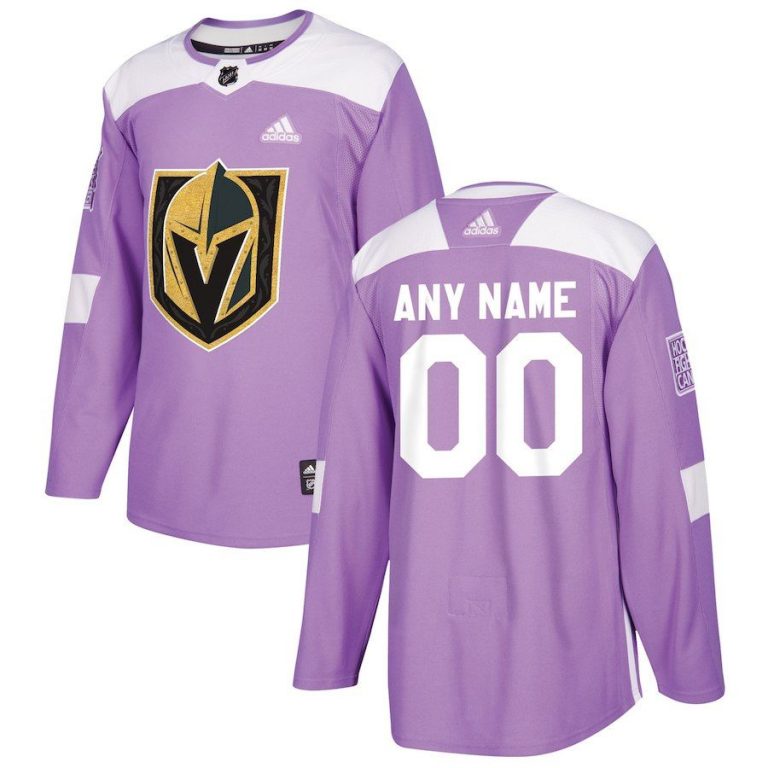 Men Vegas Golden Knights Purple 2018 Hockey Fights Cancer Custom Practice Jersey