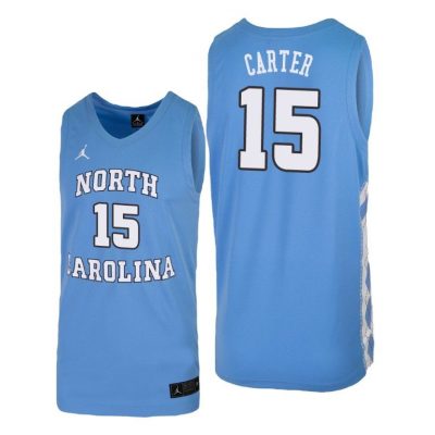 Men Vince Carter North Carolina Tar Heels Replica #15 Carolina Blue College Basketball Jersey