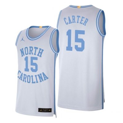 Men Vince Carter North Carolina Tar Heels Retro Limited #15 White College Basketball Jersey