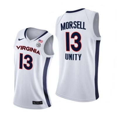 Men Virginia Cavaliers Casey Morsell #13 White Unity 2021 Jersey