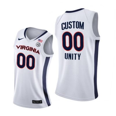 Men Virginia Cavaliers Custom #00 White Unity 2021 Jersey
