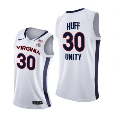 Men Virginia Cavaliers Jay Huff #30 White Unity 2021 Jersey