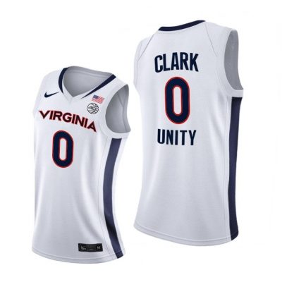 Men Virginia Cavaliers Kihei Clark #0 White Unity 2021 Jersey