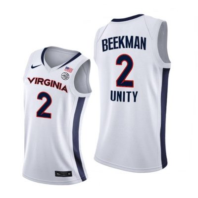 Men Virginia Cavaliers Reece Beekman #2 White Unity 2021 Jersey